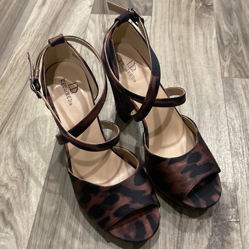 ID Required leopard print strappy heels